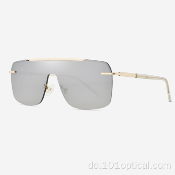 Square Shield Herren-Sonnenbrille aus Metall